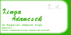 kinga adamcsek business card